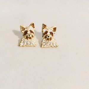 Yorkie Enamel Stud Earrings